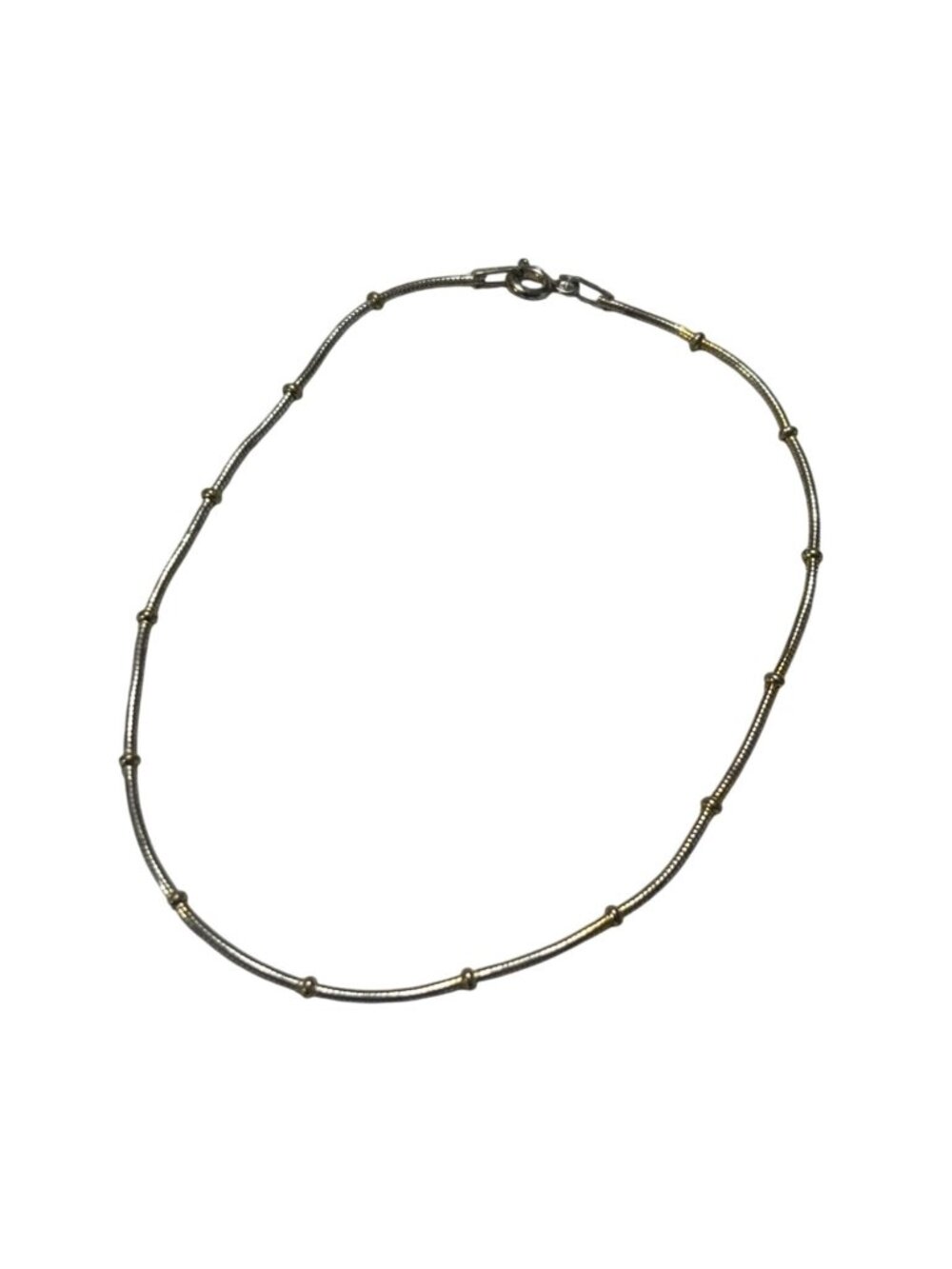 Sterling Silver 925 Beaded Snake Chain Bracelet 8.75"